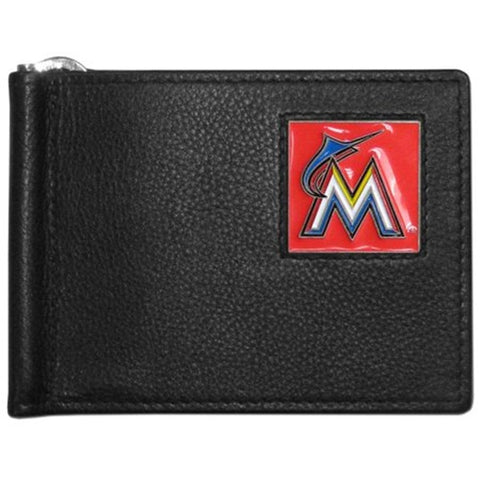 Miami Marlins Wallet Leather Billfold Clip Wallet-0