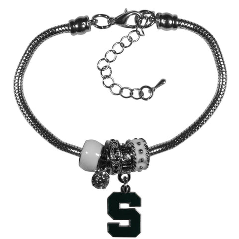 Michigan State Spartans Bracelet Euro Bead Style-0