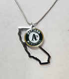 Oakland Athletics Necklace Chain with State Shape Charm CO-0