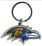 Baltimore Ravens Chrome Logo Cut Keychain-0