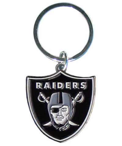 Las Vegas Raiders Chrome Logo Cut Keychain-0