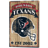 Houston Texans Sign 15x24 Wood Established-0