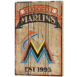 Miami Marlins Sign 15x24 Wood Established-0