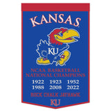 Kansas Jayhawks Banner Wool 24x38 Dynasty Champ Design Basketball-0