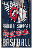 Cleveland Guardians Sign 11x17 Wood Proud to Support Design-0