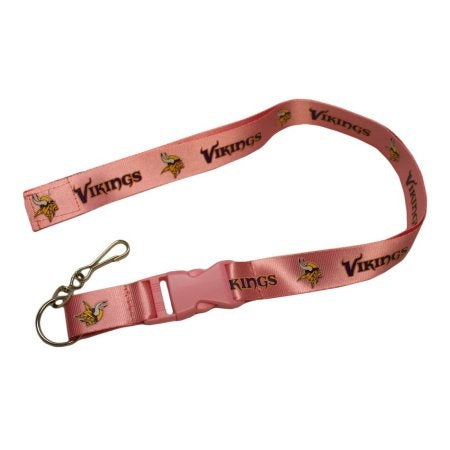 Minnesota Vikings Lanyard Breakaway with Key Ring Style Pink Design-0