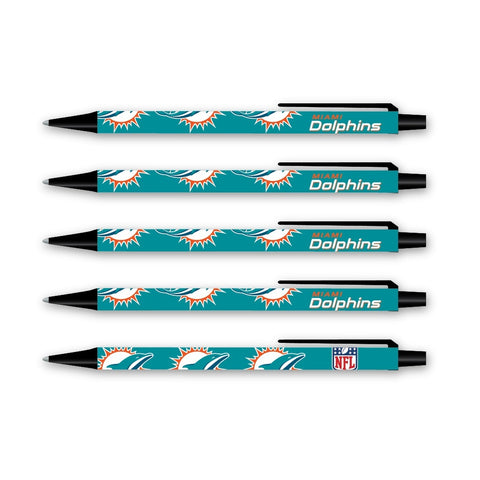 Miami Dolphins Pens Click Style 5 Pack-0