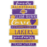 Los Angeles Lakers Sign 11x17 Wood Family Word-0