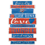Oklahoma City Thunder Sign 11x17 Wood Family Word-0