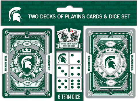 Michigan State Spartans Playing Cards and Dice Set-0