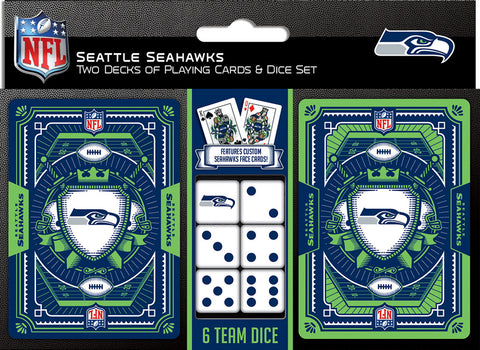 Seattle Seahawks Playing Cards and Dice Set-0