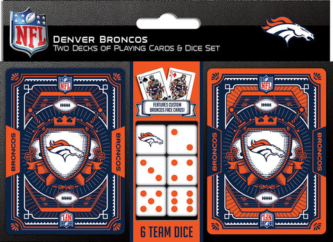 Denver Broncos Playing Cards and Dice Set-0