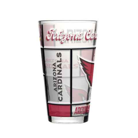 Arizona Cardinals Pint Glass 16oz Quilted Stained Boxed-0