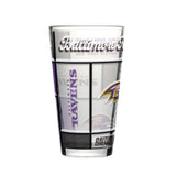 Baltimore Ravens Pint Glass 16oz Quilted Stained Boxed-0