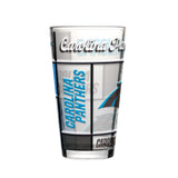 Carolina Panthers Pint Glass 16oz Quilted Stained Boxed-0