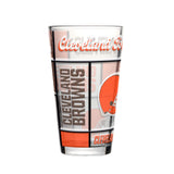 Cleveland Browns Pint Glass 16oz Quilted Stained Boxed-0