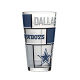 Dallas Cowboys Pint Glass 16oz Quilted Stained Boxed-1