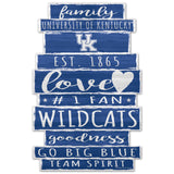 Kentucky Wildcats Sign 11x17 Wood Family Word Design-0