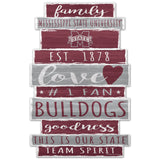 Mississippi State Bulldogs Sign 11x17 Wood Family Word-0