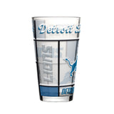 Detroit Lions Pint Glass 16oz Quilted Stained Boxed-0