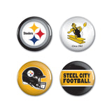 Pittsburgh Steelers Buttons 4 Pack-0