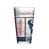 Houston Texans Pint Glass 16oz Quilted Stained Boxed-0