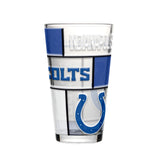 Indianapolis Colts Pint Glass 16oz Quilted Stained Boxed-0