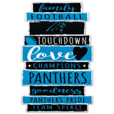 Carolina Panthers Sign 11x17 Wood Family Word-0