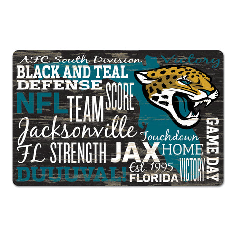 Jacksonville Jaguars Sign 11x17 Wood Wordage-0