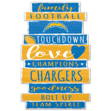 Los Angeles Chargers Sign 11x17 Wood Family Word-0