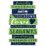 Seattle Seahawks Sign 11x17 Wood Family Word-0