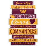 Washington Commanders Sign 11x17 Wood Family Word Design-0