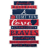 Atlanta Braves Sign 11x17 Wood Family Word Design-0