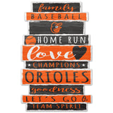 Baltimore Orioles Sign 11x17 Wood Family Word-0