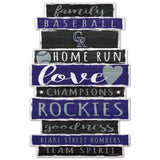 Colorado Rockies Sign 11x17 Wood Family Word-0