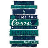 Seattle Mariners Sign 11x17 Wood Family Word-0