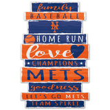 New York Mets Sign 11x17 Wood Family Word Design-0