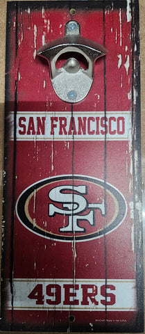 San Francisco 49ers Sign Wood 5x11 Bottle Opener Alternate-0