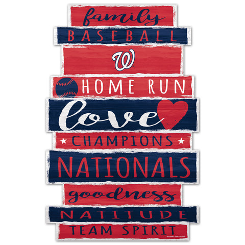 Washington Nationals Sign 11x17 Wood Family Word-0