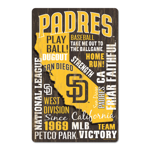San Diego Padres Sign 11x17 Wood Wordage-0