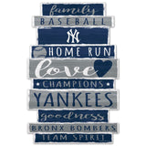 New York Yankees Sign 11x17 Wood Family Word Design-0