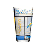Los Angeles Chargers Pint Glass 16oz Quilted Stained Boxed-0