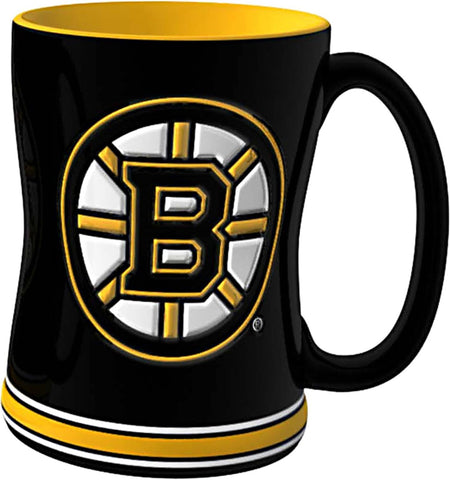 Boston Bruins Coffee Mug 14oz Sculpted Relief Team Color-0