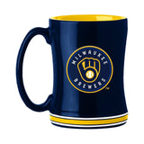 Milwaukee Brewers Coffee Mug 14oz Sculpted Relief Team Color-0