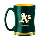 Oakland Athletics Coffee Mug 14oz Sculpted Relief Team Color-0