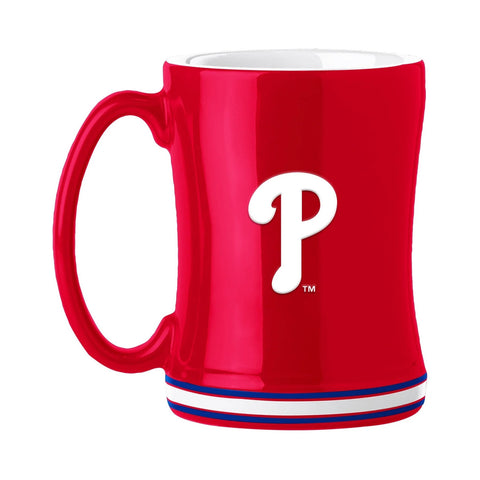 Philadelphia Phillies Coffee Mug 14oz Sculpted Relief Team Color-0