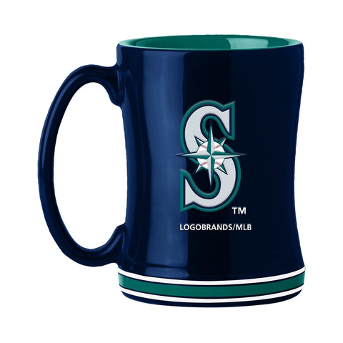 Seattle Mariners Coffee Mug 14oz Sculpted Relief Team Color-0