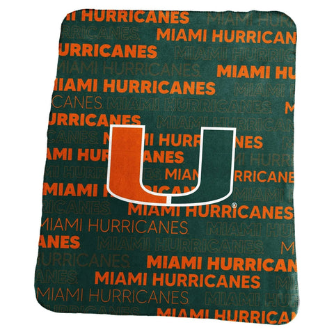 Miami Hurricanes Blanket 50x60 Fleece Classic-0