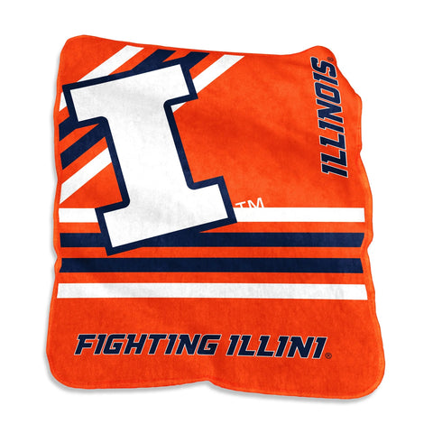 Illinois Fighting Illini Blanket 50x60 Raschel Throw-0