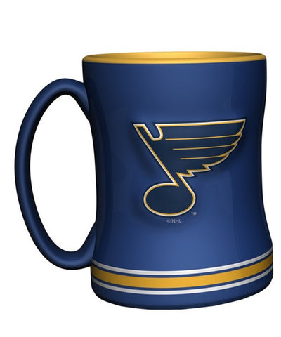 St. Louis Blues Coffee Mug 14oz Sculpted Relief Team Color-0